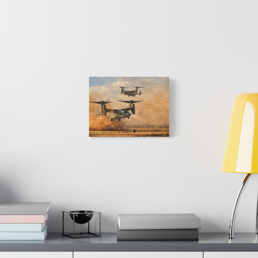 Military Tiltrotor Aircraft Canvas Print – Osprey V-22 Wall Art