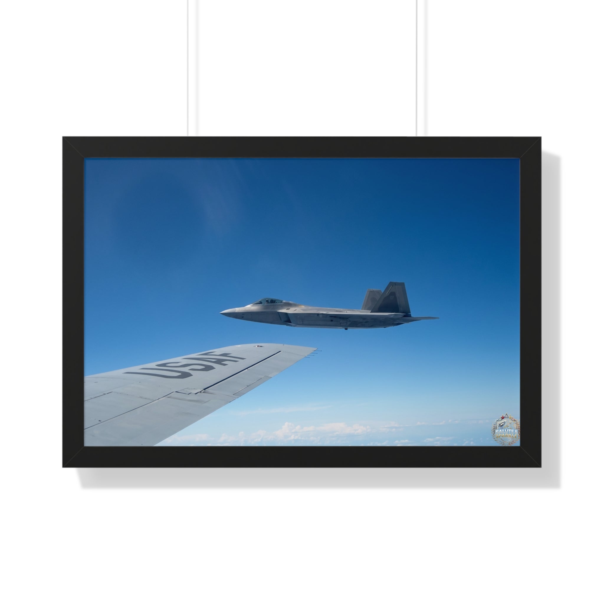 Framed Poster - F-22 Raptor in Flight Wall Art
