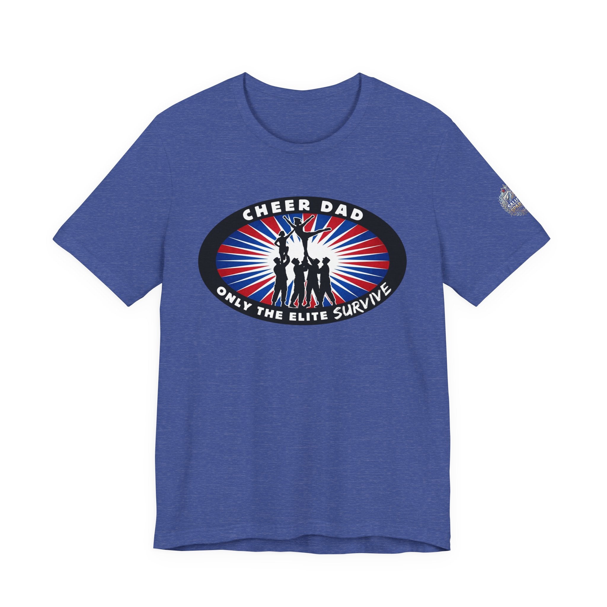 Cheer Dad T-Shirt – “Only the Elite Survive” Patriotic Cheerleading Tee