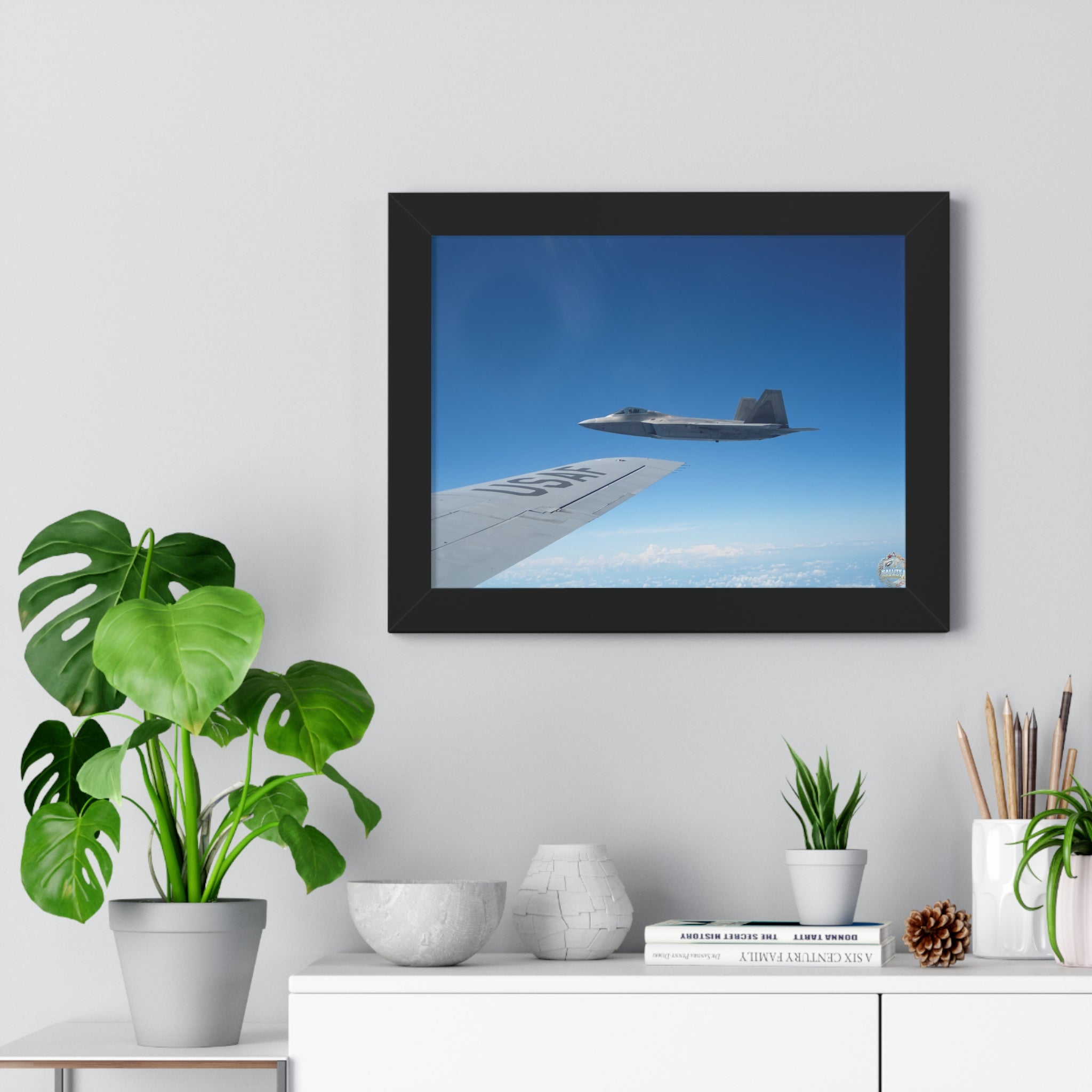 Framed Poster - F-22 Raptor in Flight Wall Art