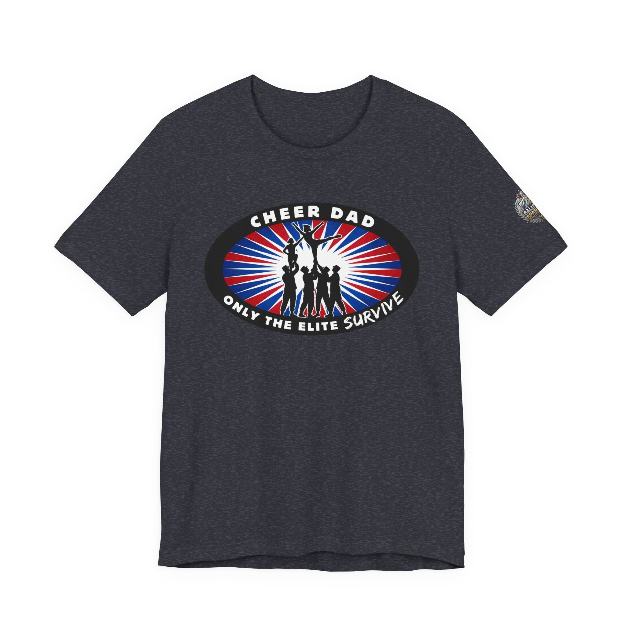 Cheer Dad T-Shirt – “Only the Elite Survive” Patriotic Cheerleading Tee