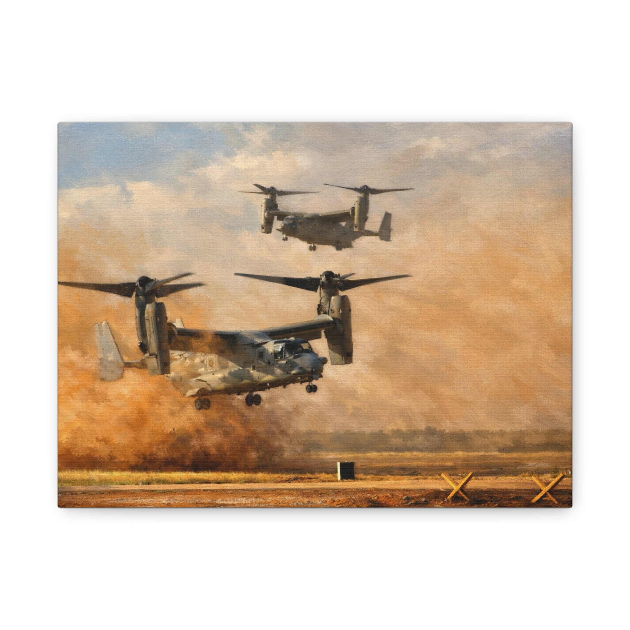 Military Tiltrotor Aircraft Canvas Print – Osprey V-22 Wall Art