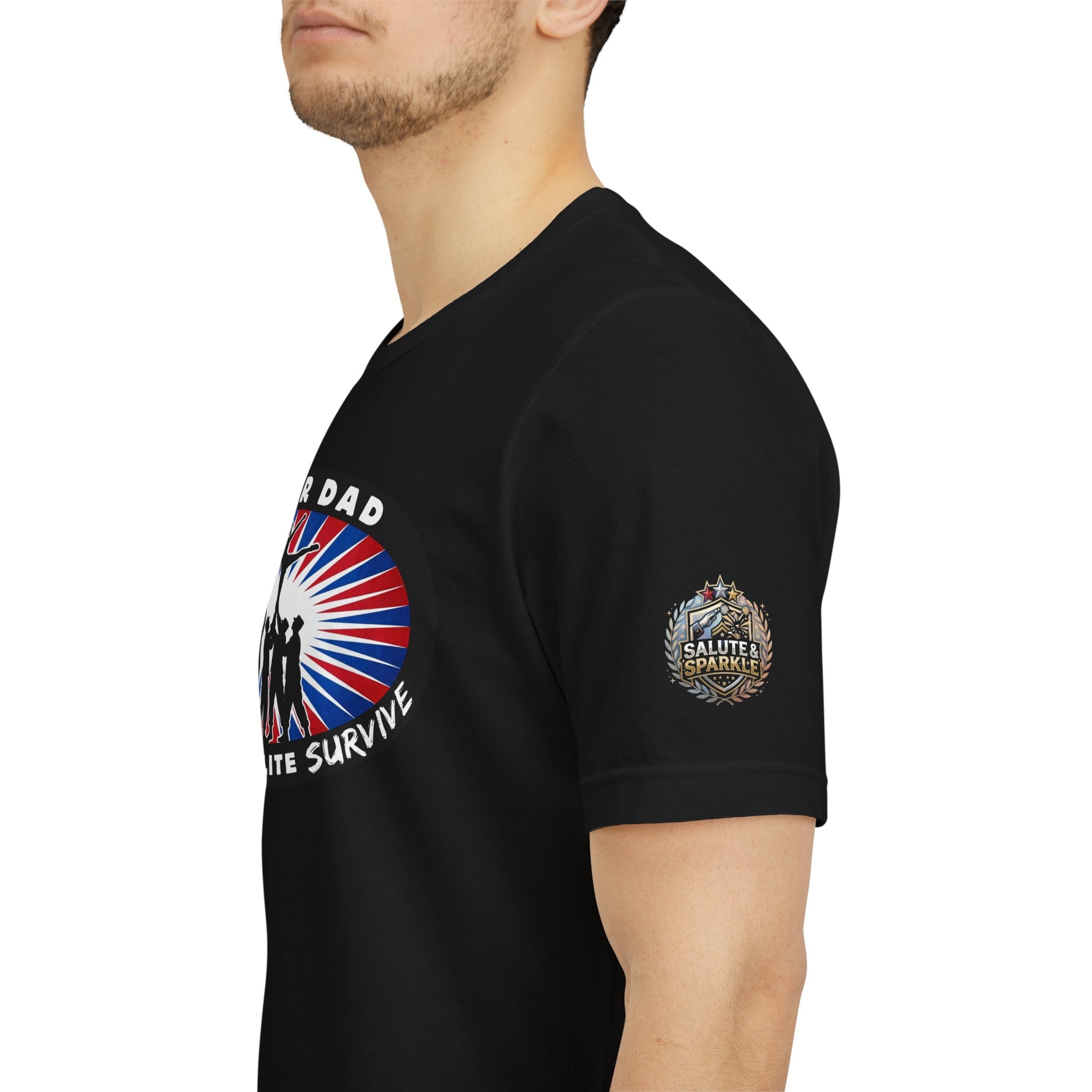 Cheer Dad T-Shirt – “Only the Elite Survive” Patriotic Cheerleading Tee