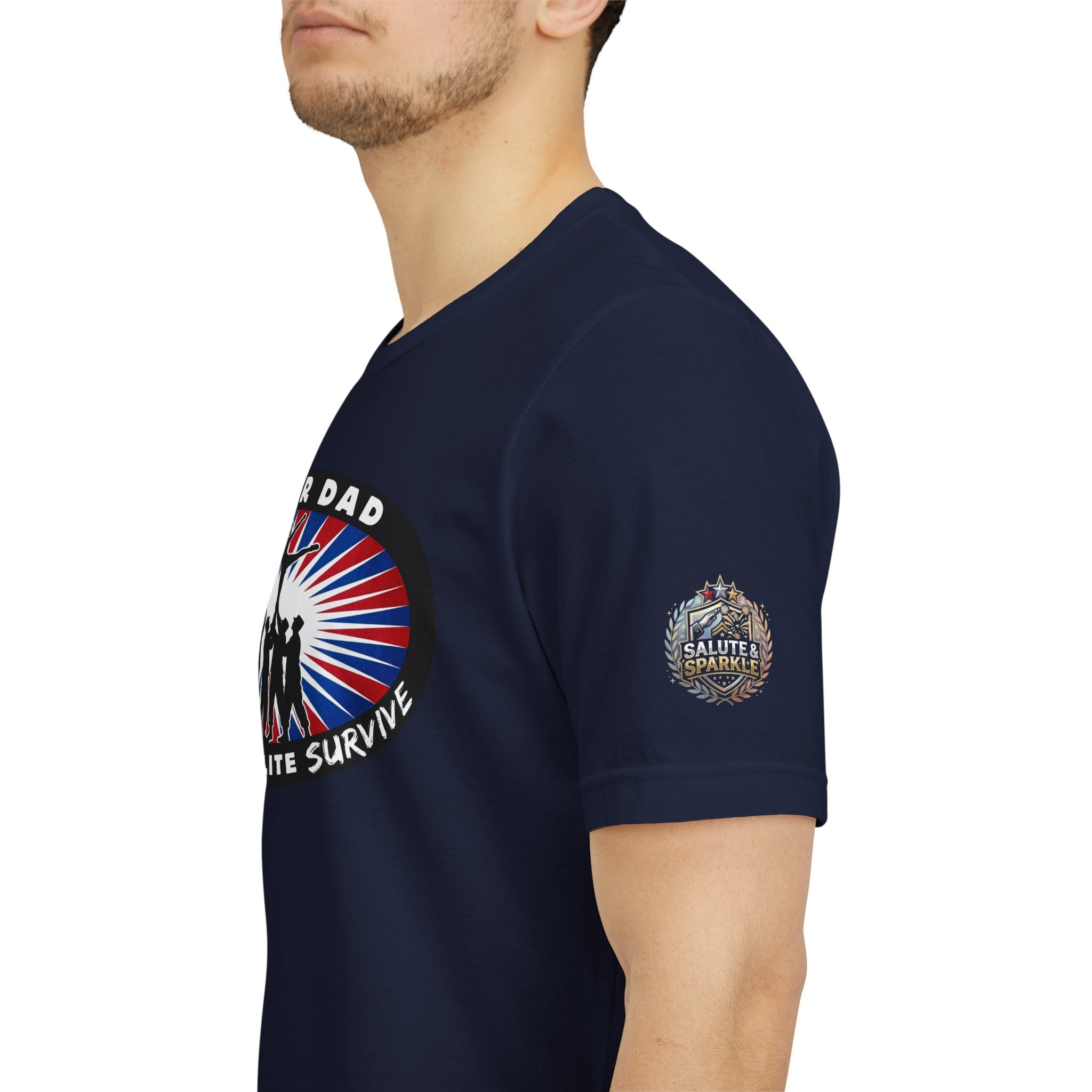 Cheer Dad T-Shirt – “Only the Elite Survive” Patriotic Cheerleading Tee