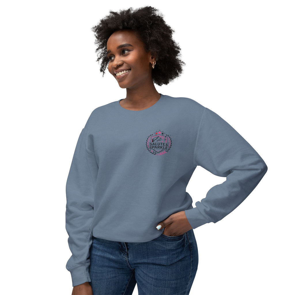Cheerleader Life Crewneck Sweatshirt — "Eat. Sleep. Cheer. Repeat."