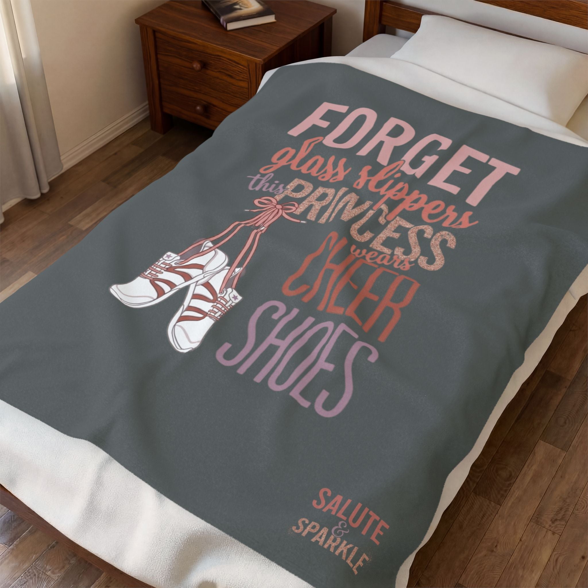 "Forget Glass Slippers This Princess Wears Cheer Shoes" Soft Plush Throw