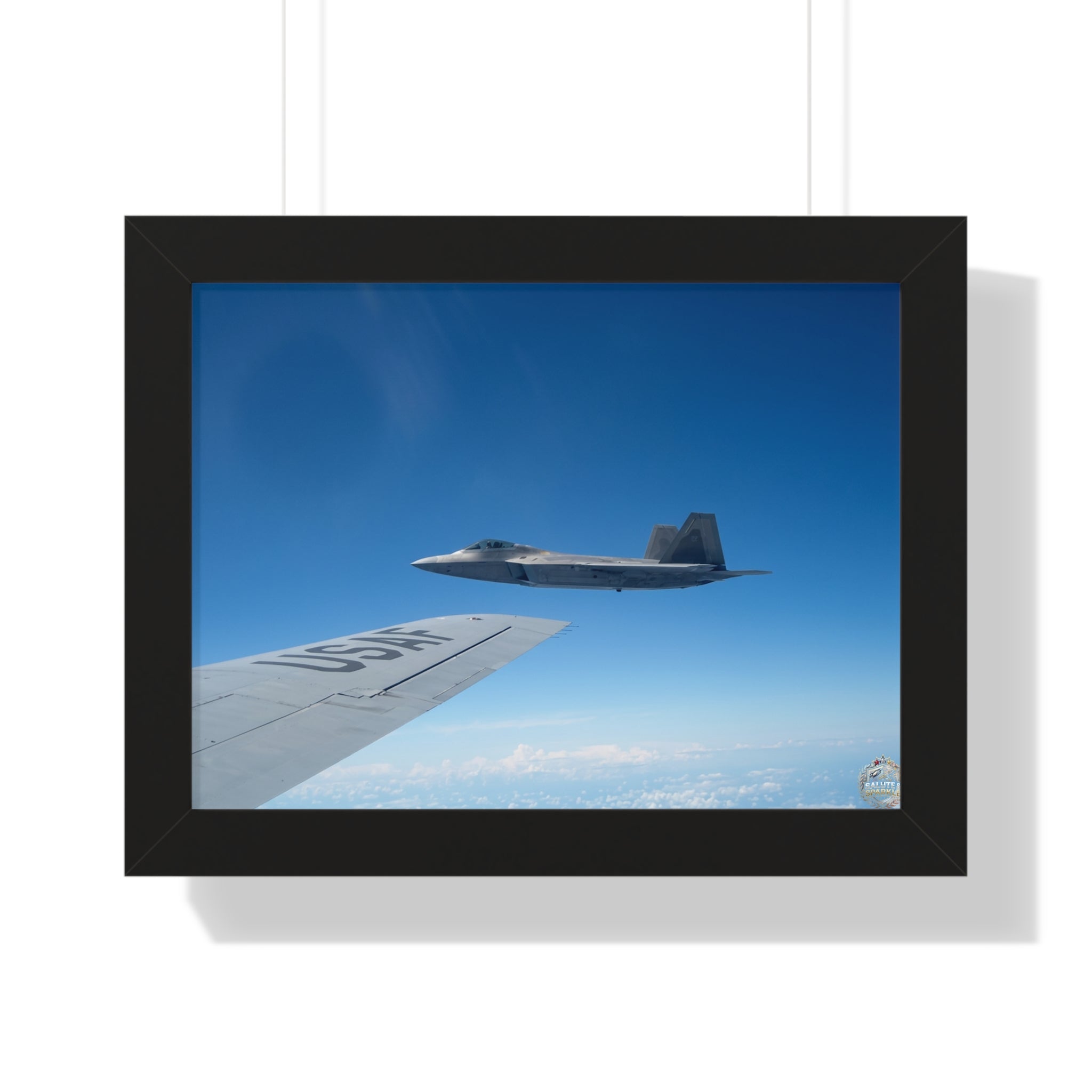 Framed Poster - F-22 Raptor in Flight Wall Art