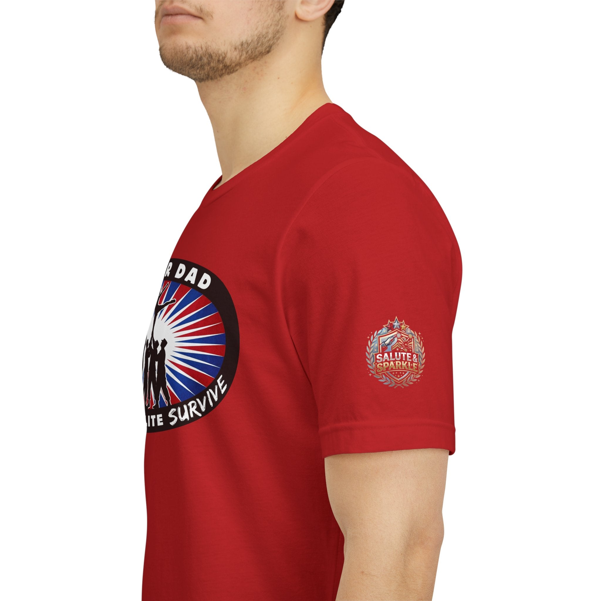 Cheer Dad T-Shirt – “Only the Elite Survive” Patriotic Cheerleading Tee