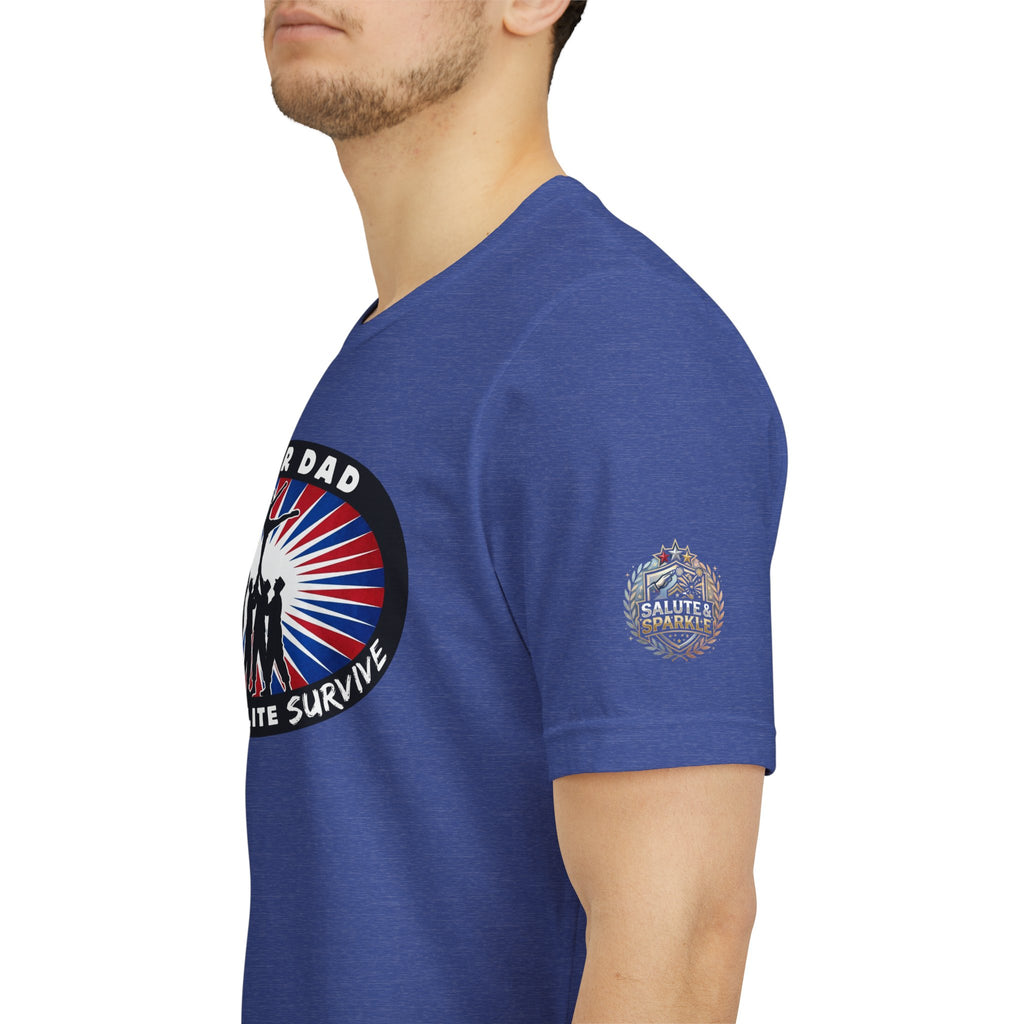 Cheer Dad T-Shirt – “Only the Elite Survive” Patriotic Cheerleading Tee