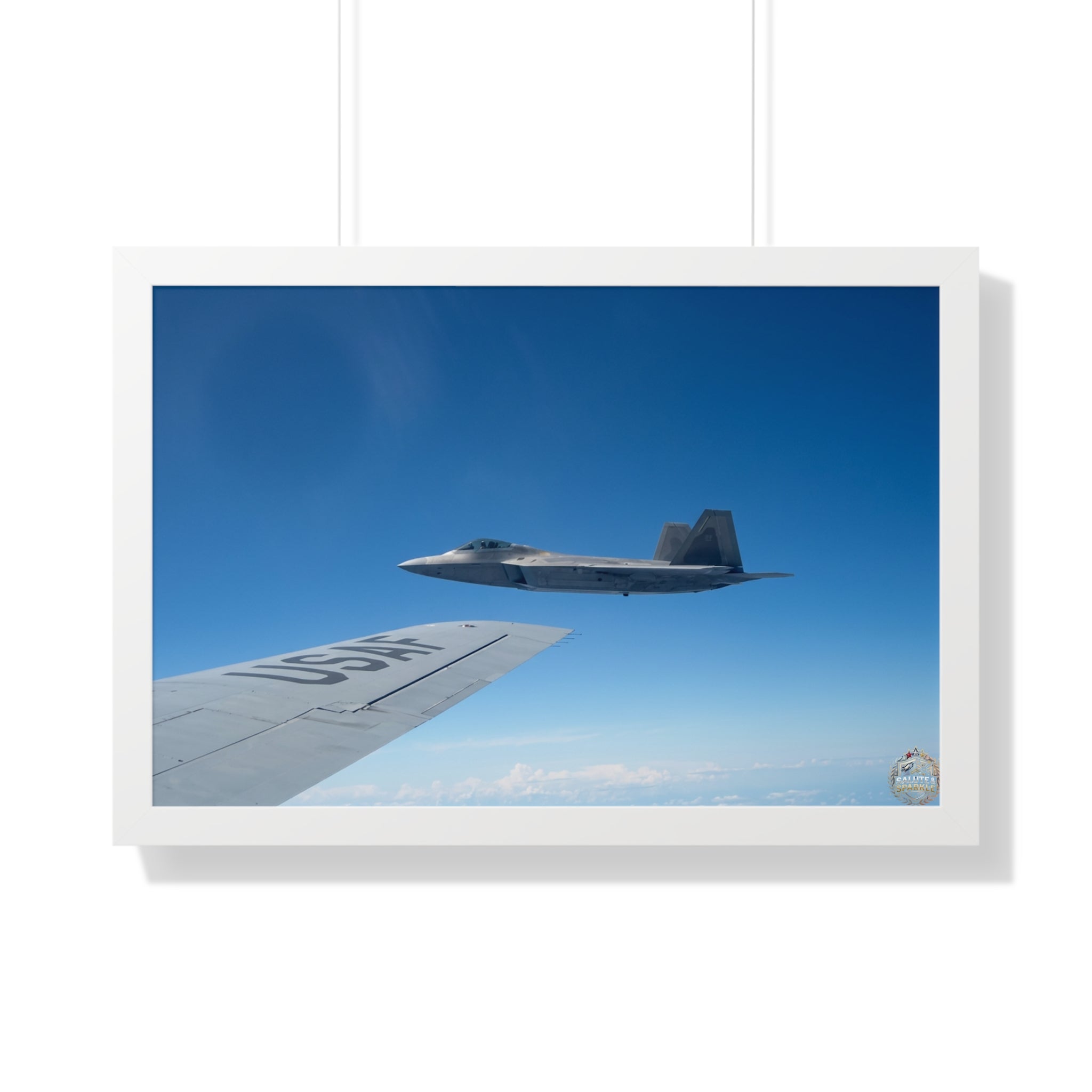 Framed Poster - F-22 Raptor in Flight Wall Art