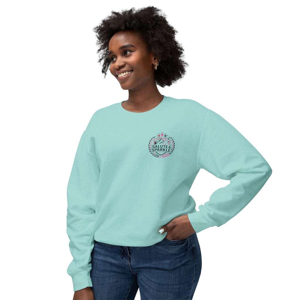 Cheerleader Life Crewneck Sweatshirt — "Eat. Sleep. Cheer. Repeat."