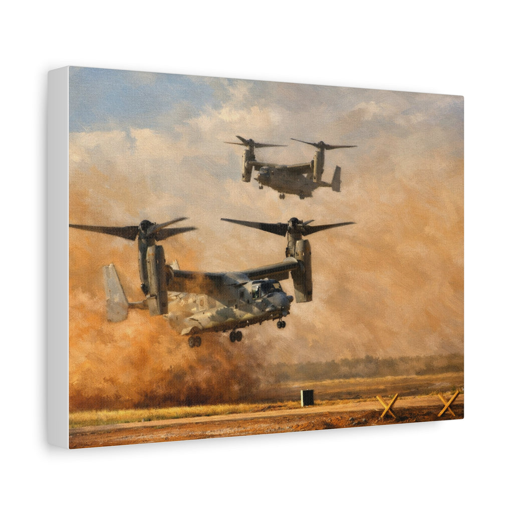 Military Tiltrotor Aircraft Canvas Print – Osprey V-22 Wall Art