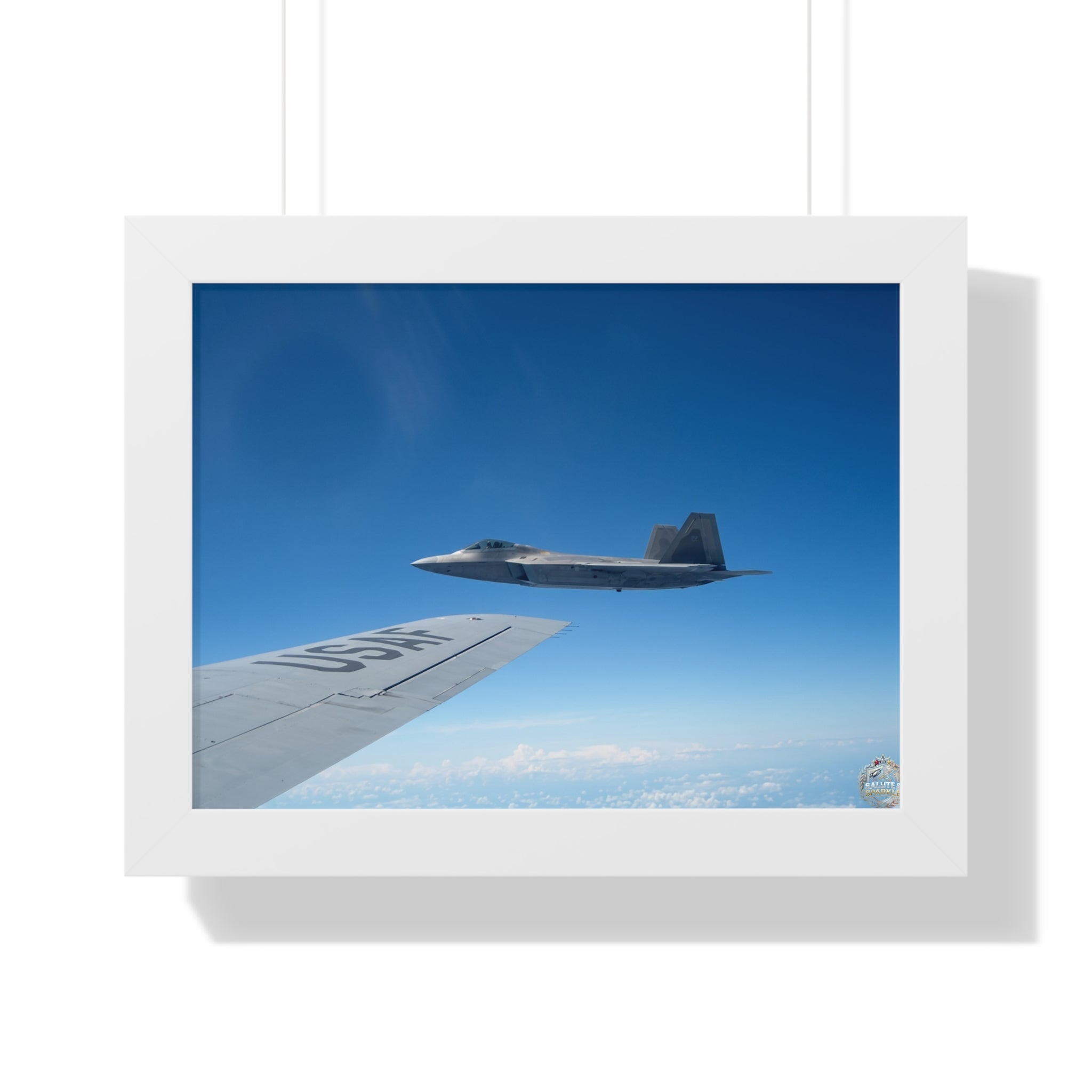 Framed Poster - F-22 Raptor in Flight Wall Art