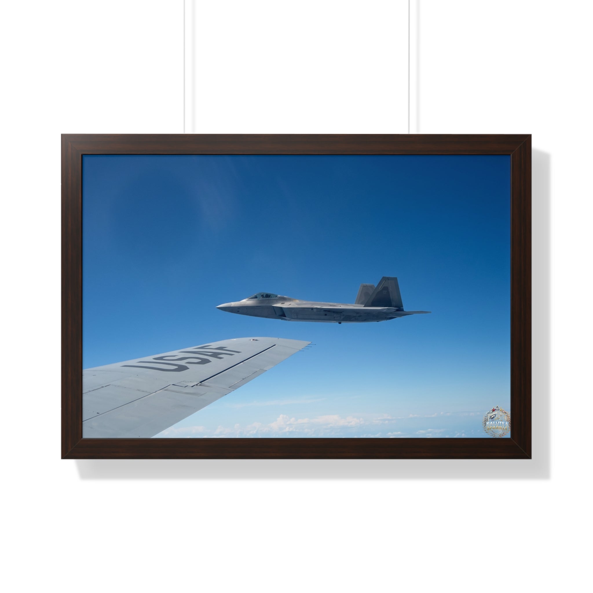 Framed Poster - F-22 Raptor in Flight Wall Art